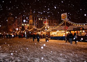 mercadillo navideño nevado