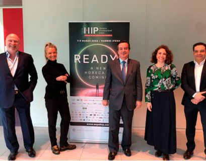 Hugo Rovira, Eva Ballarin, Eduardo López-Puertas, Paula Nevado y Manel Bueno, en la presentación de HIP2022