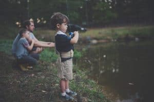 padre hijo pesca