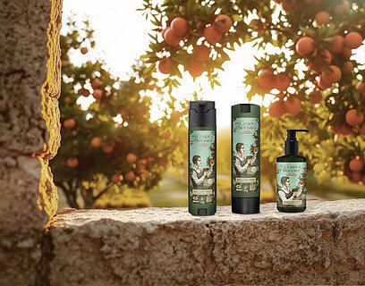 Colección de amenities hoteleros The Curious Botanist de ADA Cosmetics con naranja sanguina de Sicilia