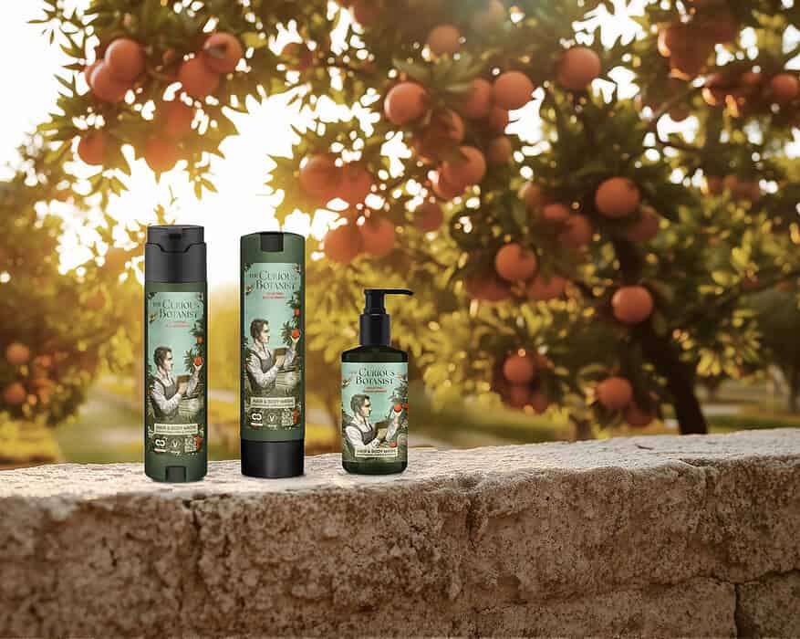 Colección de amenities hoteleros The Curious Botanist de ADA Cosmetics con naranja sanguina de Sicilia